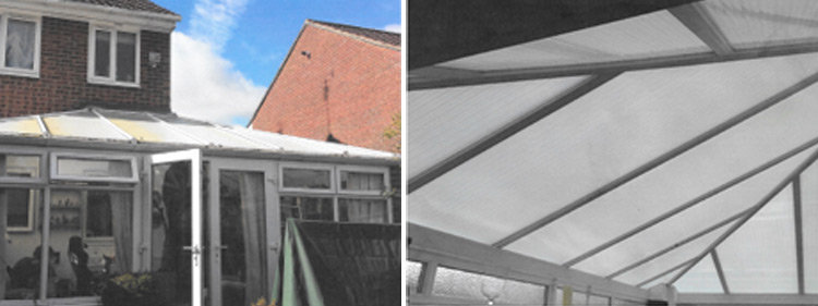 Replace a discoloured conservatory roof