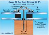 Grey Capex 50mm wide Aluminium Rafter Supported Glazing Bar, 4.8m & 6.0m
