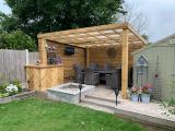 DIY Conservatory Roof Kit with Anthracite Grey Rafter-Supported Glazing Bars, 7.47m Width x 2.5m Projection