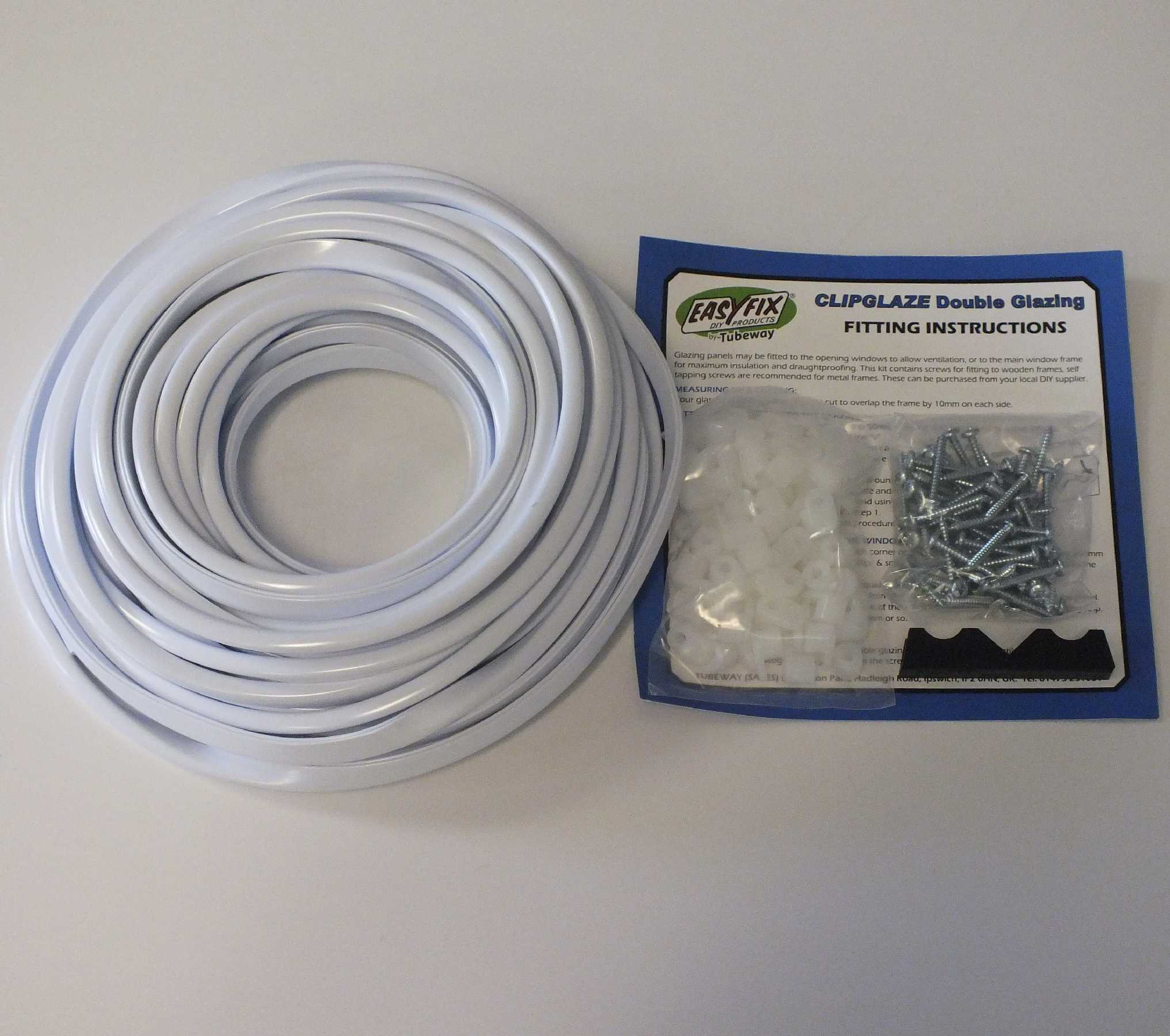 Easyfix Clipglaze Edging Kit - 15m roll of edging for 4mm Glazing Thickness, Clear