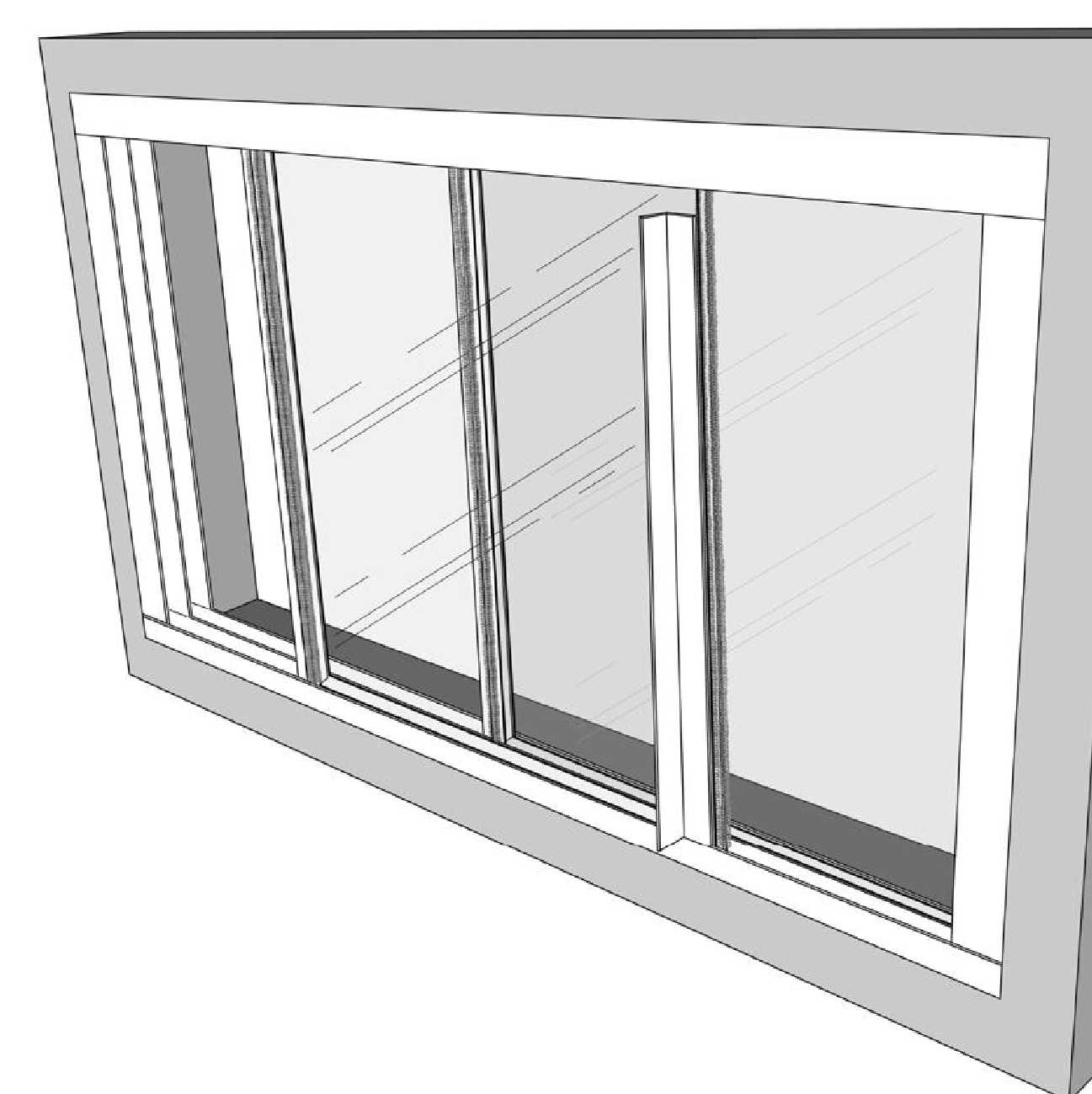 Trackglaze Horizontal Slider Kit - 1m, White
