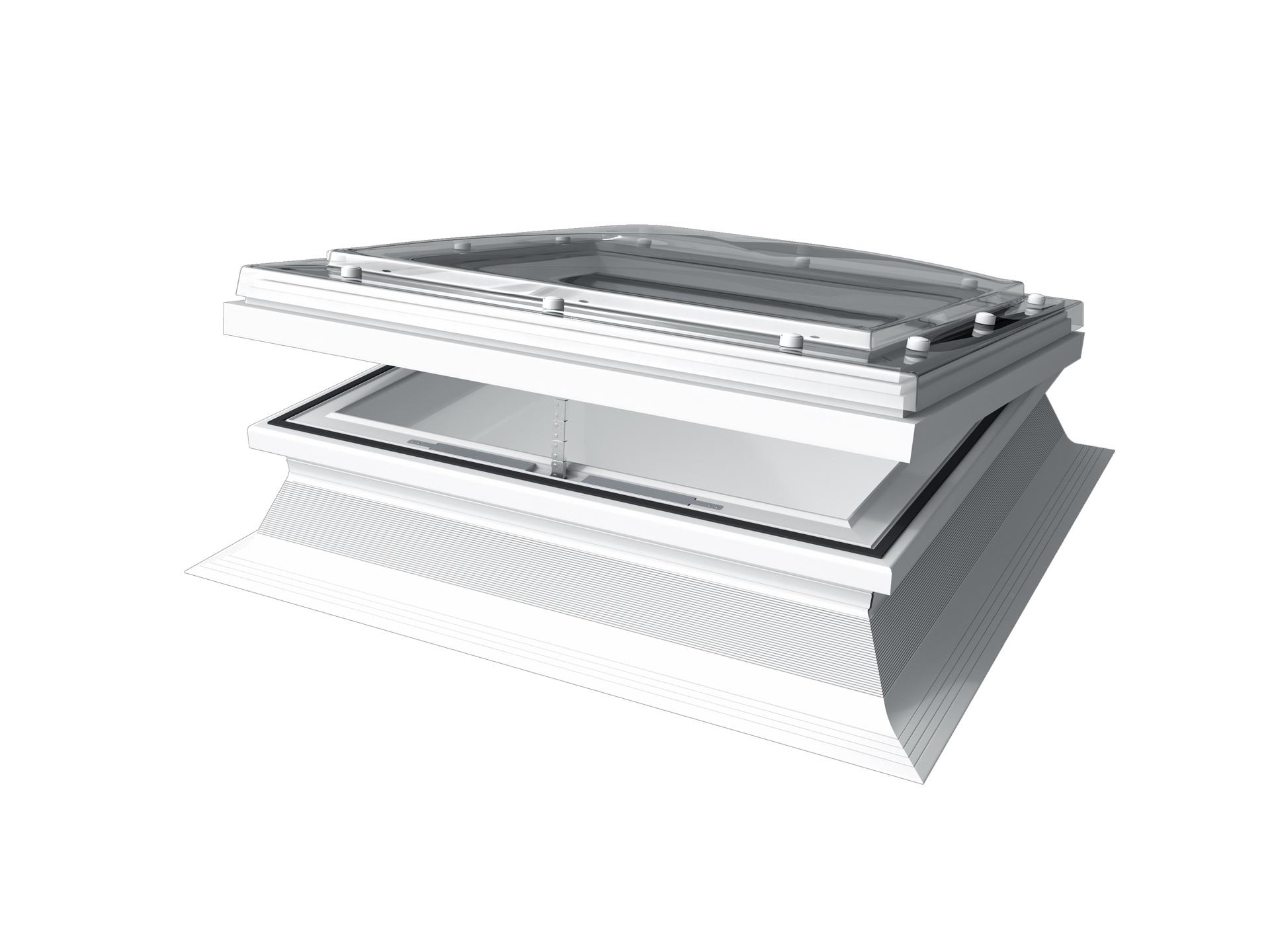 Mardome Trade  manual opening Dome with sloping PVC kerb,triple skin