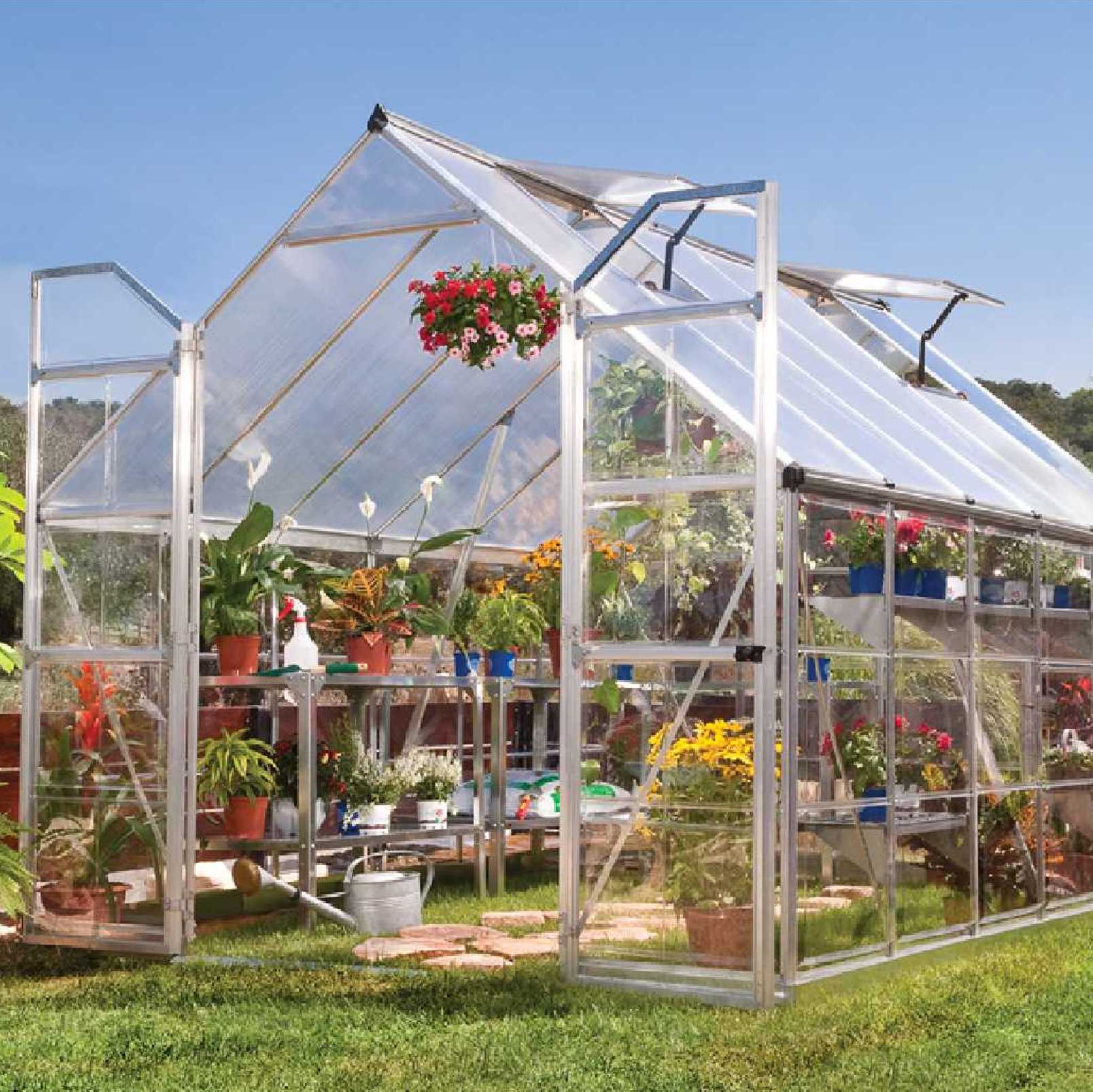 Greenhouse, Silver aluminium frame, 6ft. X 10ft. (6' x 10')