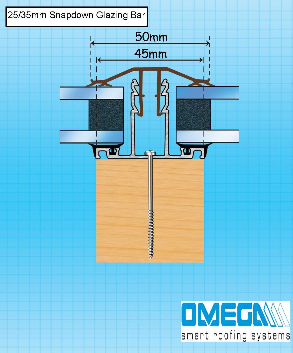 Buy Snapfix uPVC Rafter Supported Glazing Bar for 25-35mm thick Polycarbonate Glazing, 2.5m - 4.0m online today