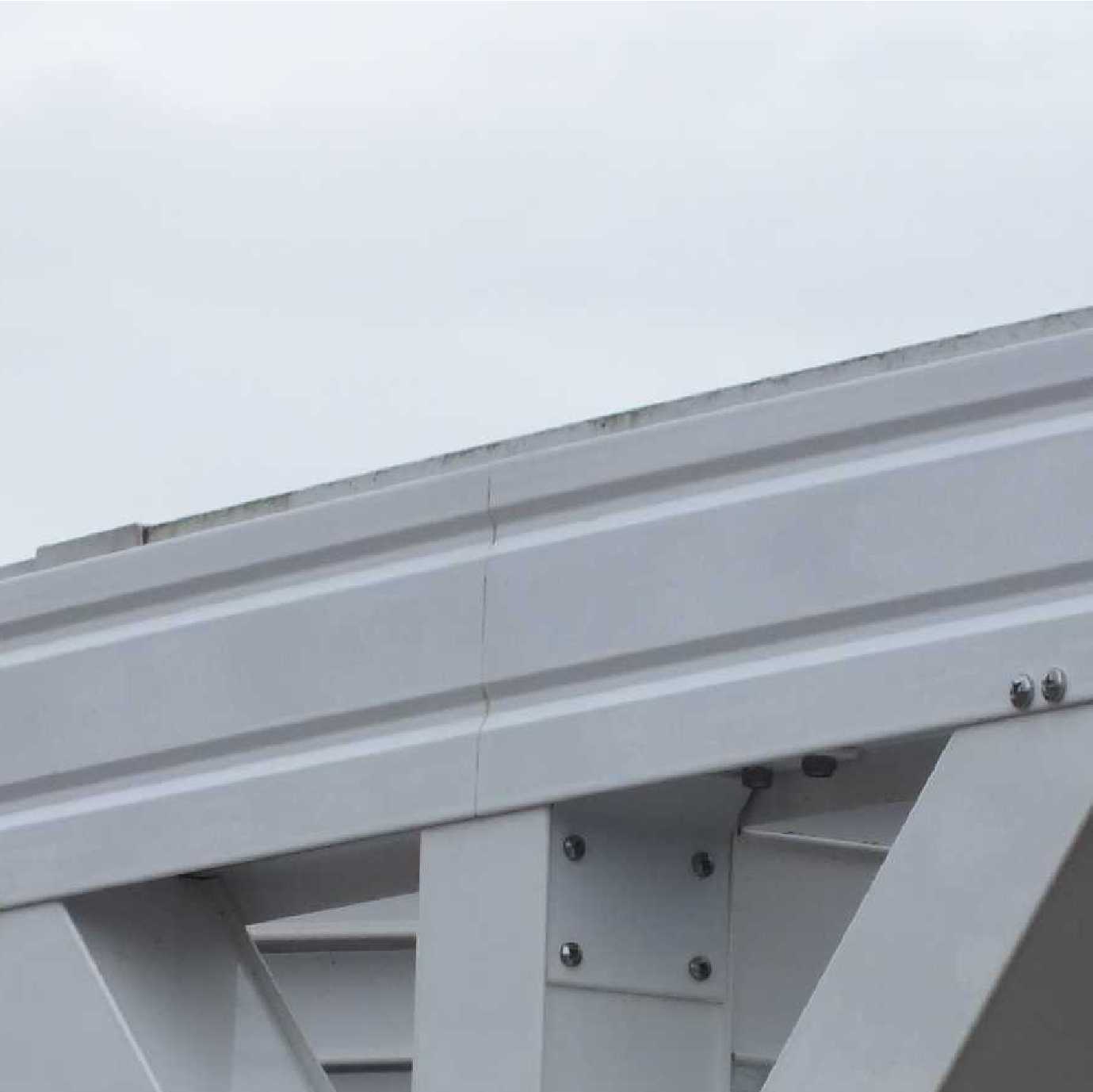 Affordable Omega Smart Free-Standing, White MonoPitch Roof Canopy with 16mm Polycarbonate Glazing - 7.4m (W) x 2.0m (P), (8) Supporting Posts