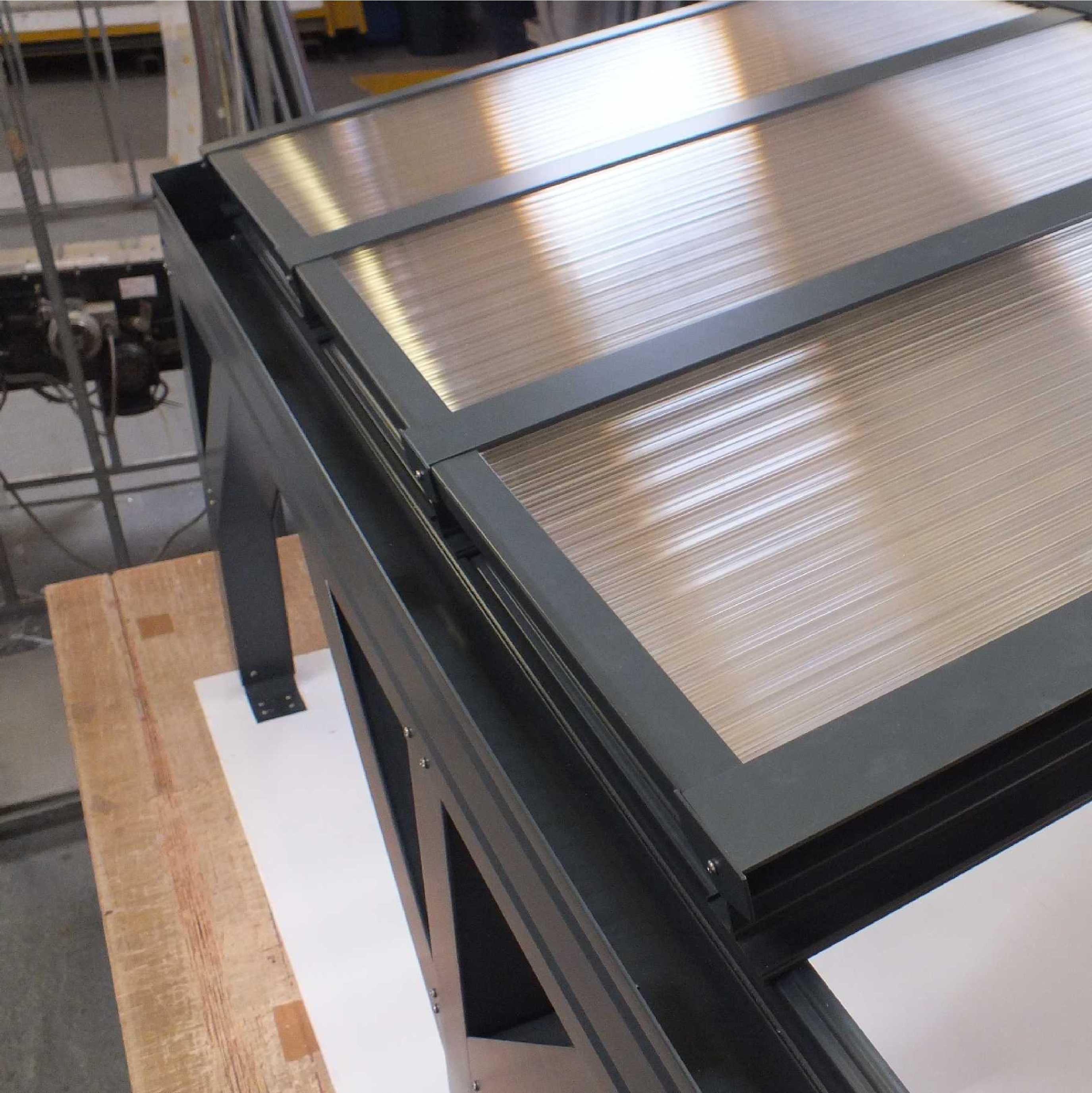 Omega Smart Lean-To Canopy, Anthracite Grey, 16mm Polycarbonate Glazing - 2.1m (W) x 3.0m (P), (2) Supporting Posts from Omega Build