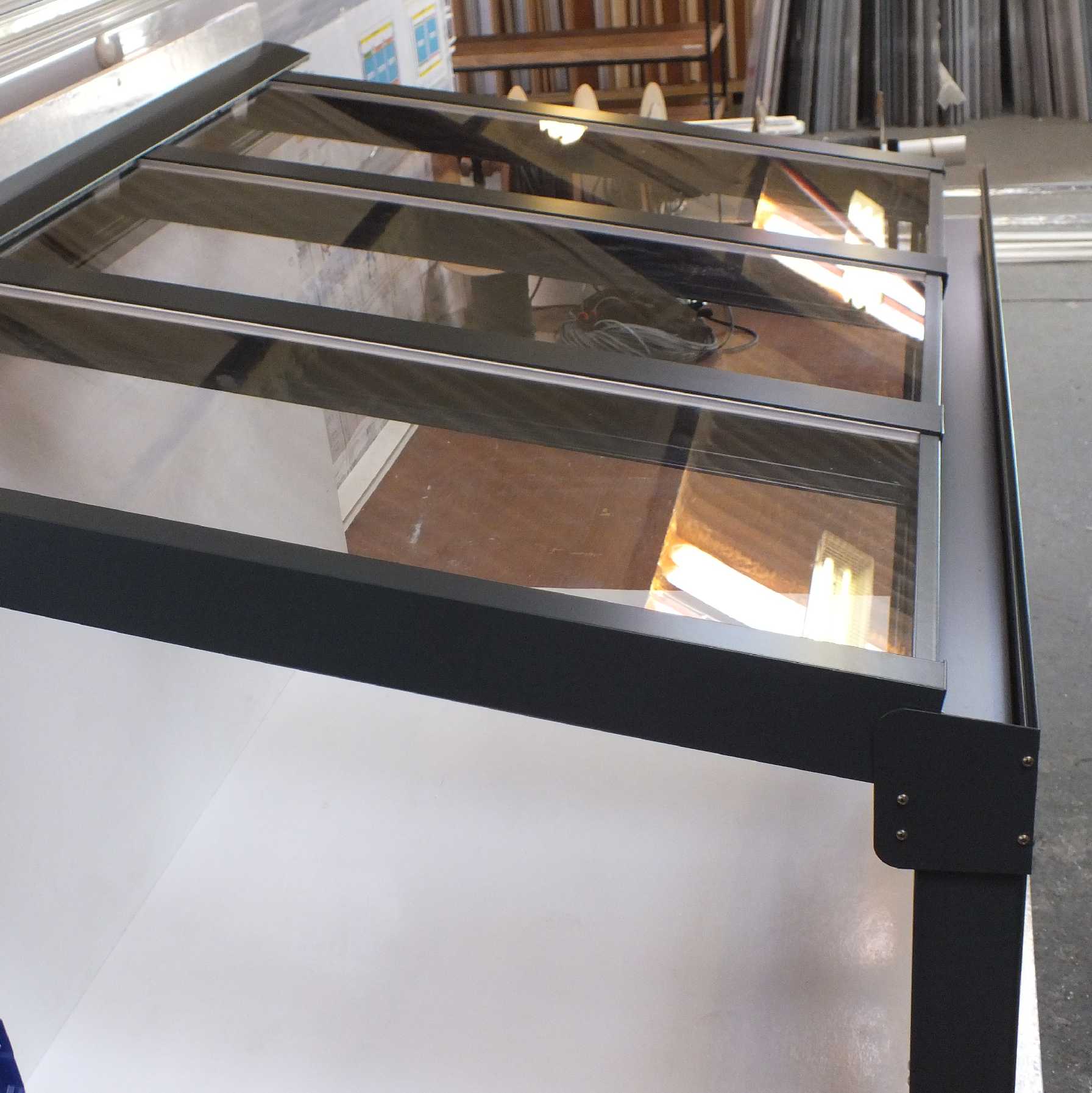 Buy Omega Smart Lean-To Canopy, Anthracite Grey, UNGLAZED for 6mm Glazing - 6.3m (W) x 1.5m (P), (4) Supporting Posts online today