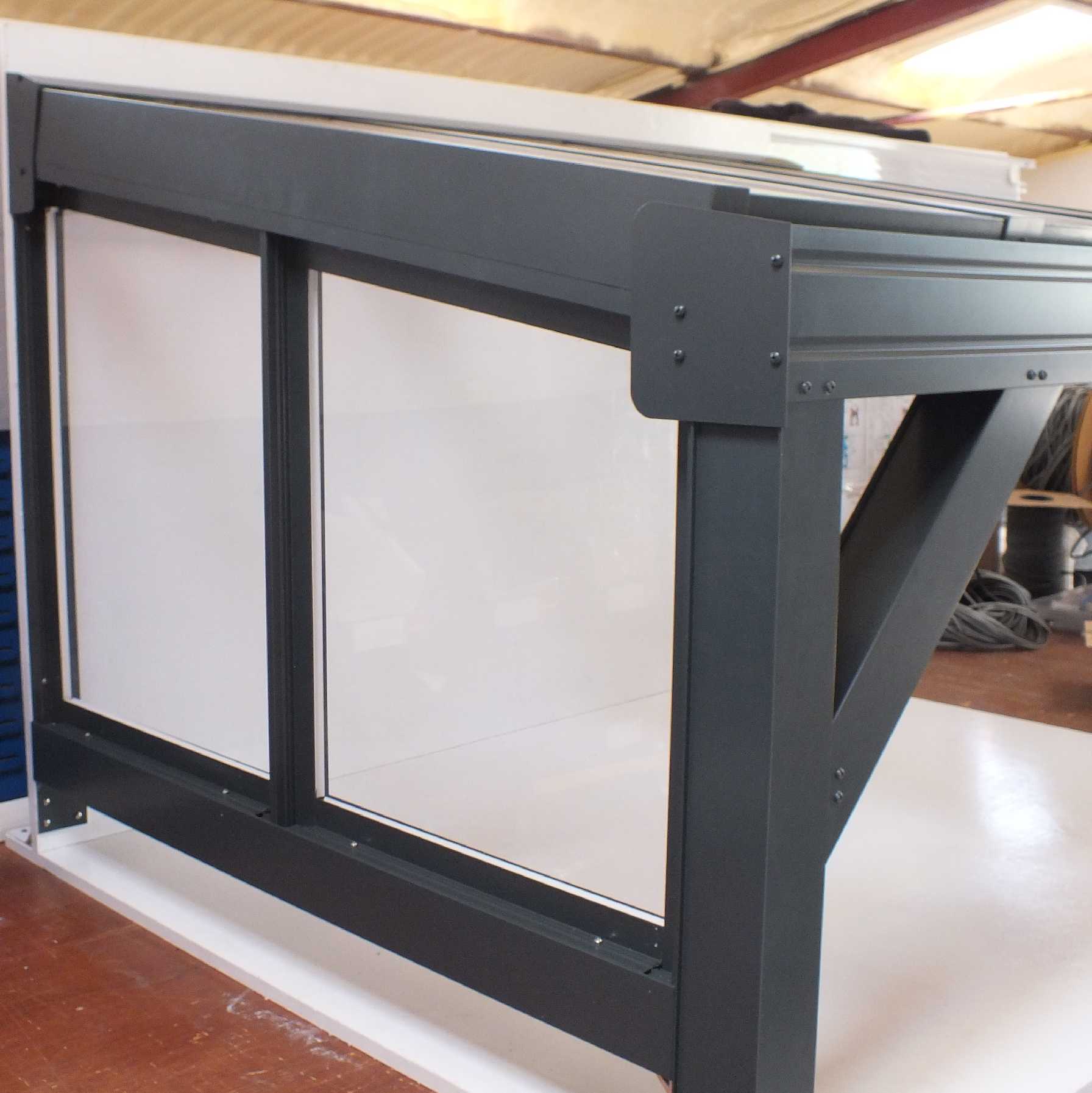 Omega Smart Canopy - FULL Side In-Fill Section for Sides of Canopy, 6mm Glass Clear Plate Polycarbonate In-Fill Panels, White Frame from Omega Build