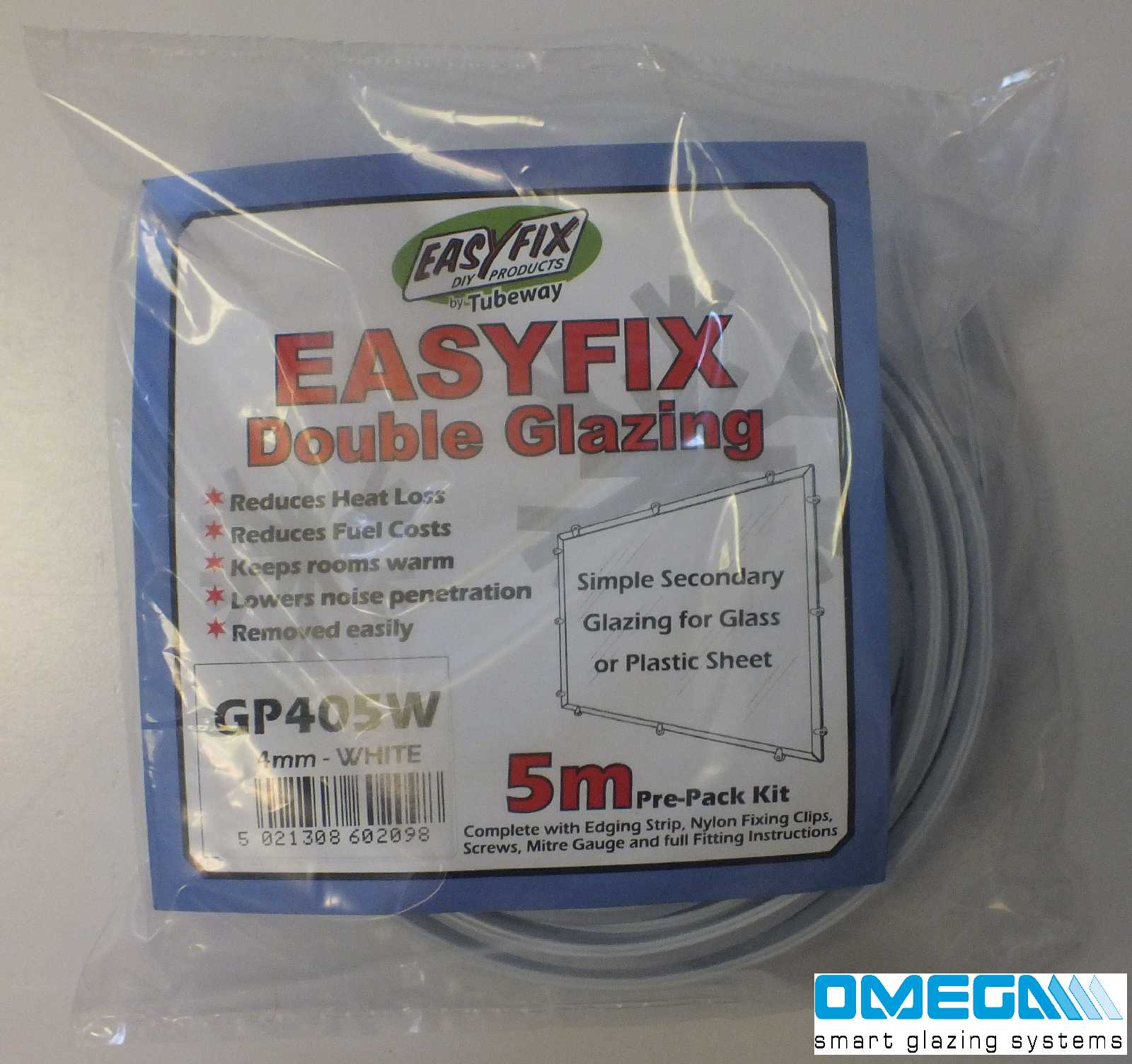 Easyfix Clipglaze Edging Kit - 5m roll of edging for 6mm Glazing Thickness, Clear