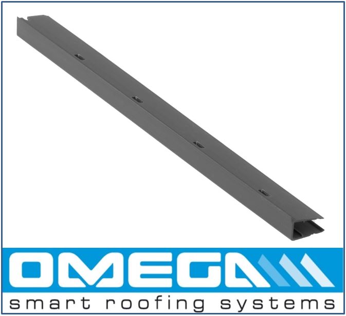Anthracite grey  uPVC sheet closure for 10,16 0r 25mm polycarbonate