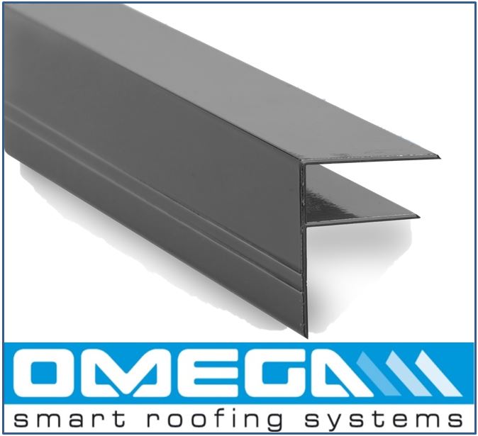 Anthracite grey  aluminium F section for 10,16 or 25mm polycarbonate