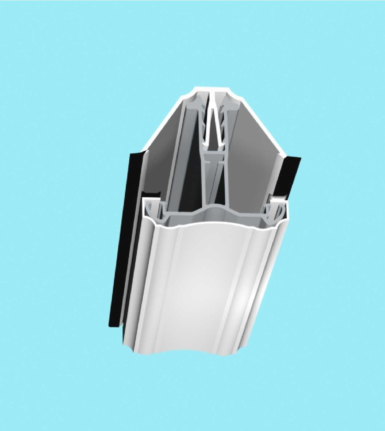 Heavy Duty UPVC Self-Supporting Glazing Bar for 16,25 or 35mm thick glazing, 6.0m