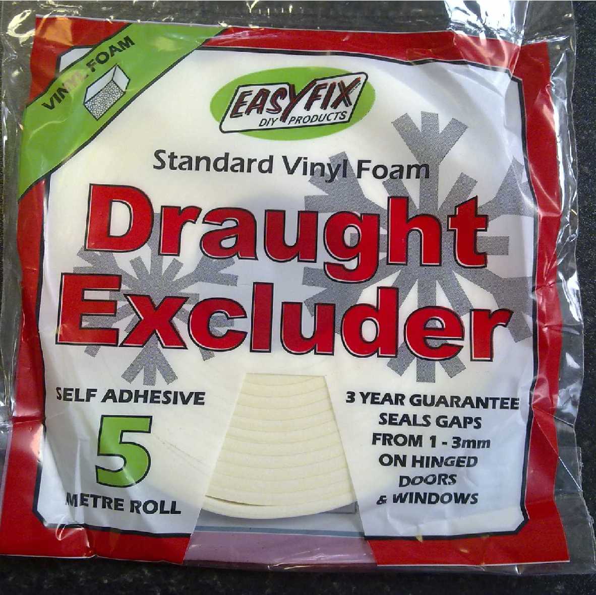 Draught Excluder for Windows/Secondary Glazing - 15m Roll, White