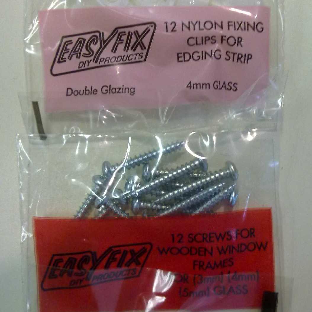 Easyfix Nylon Clips - For 2mm Glazing Thickness, White