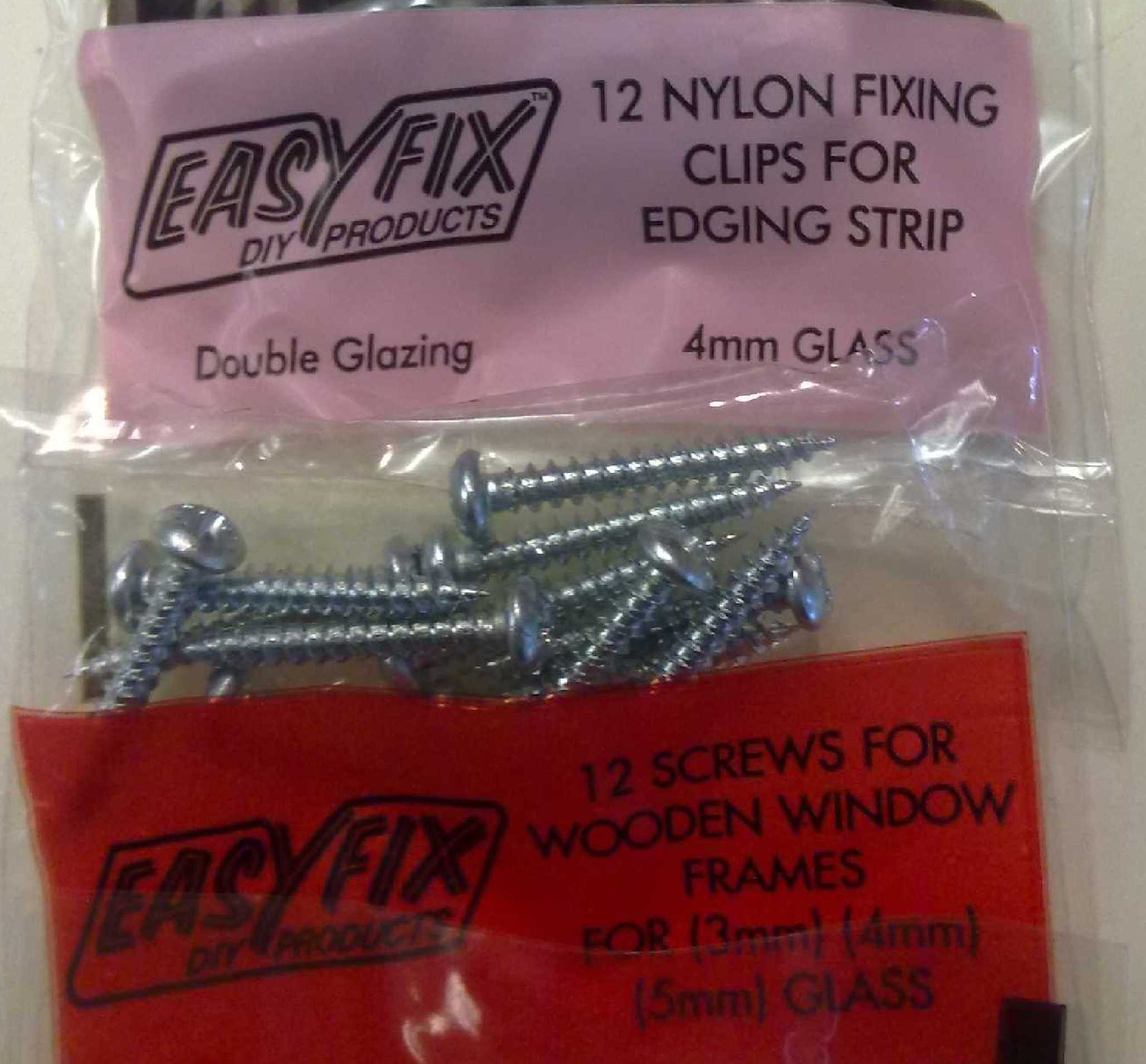 Easyfix Nylon Clips - For 4mm Glazing Thickness, Brown