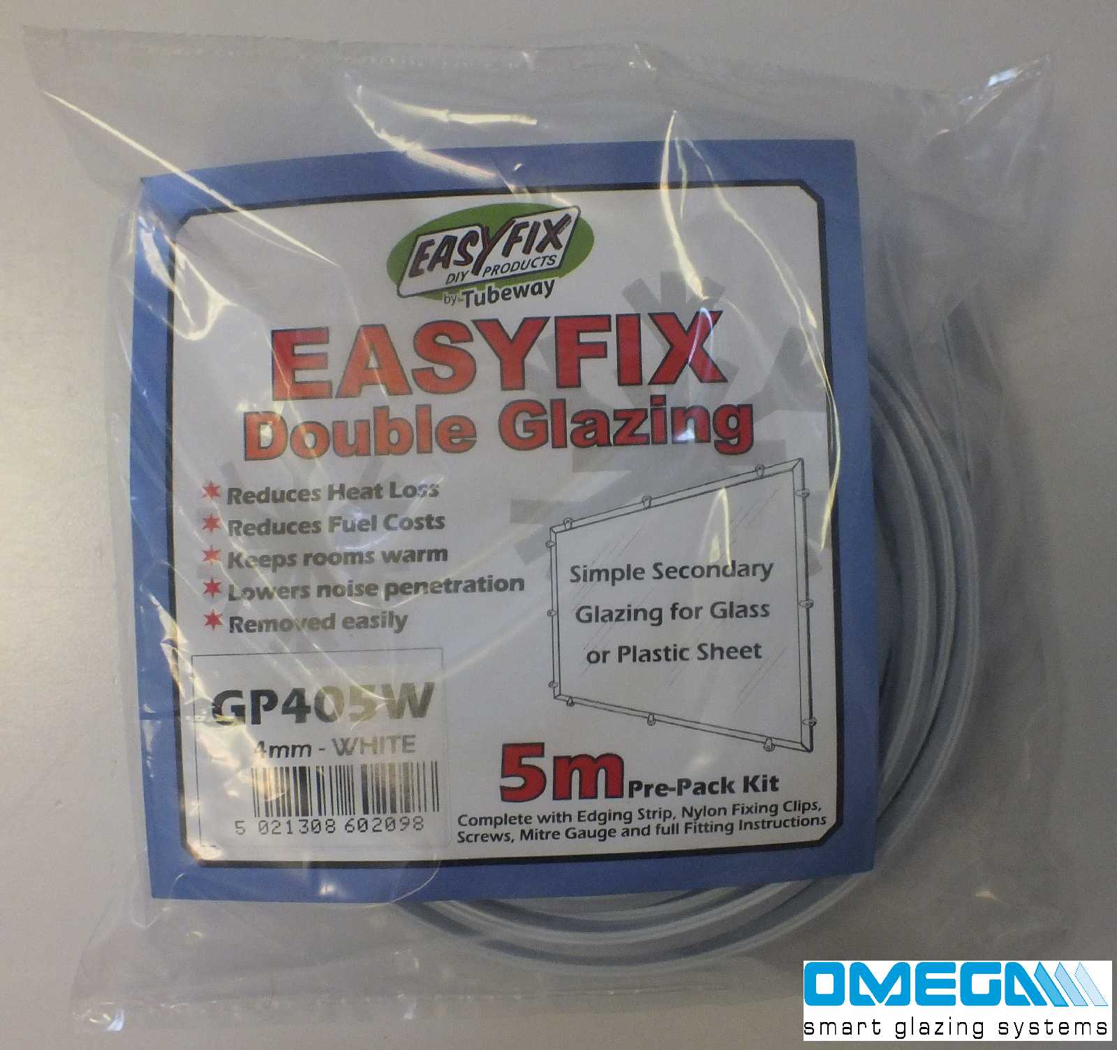 Easyfix Clipglaze Edging Kit - 5m roll of edging for 4mm Glazing Thickness, Clear