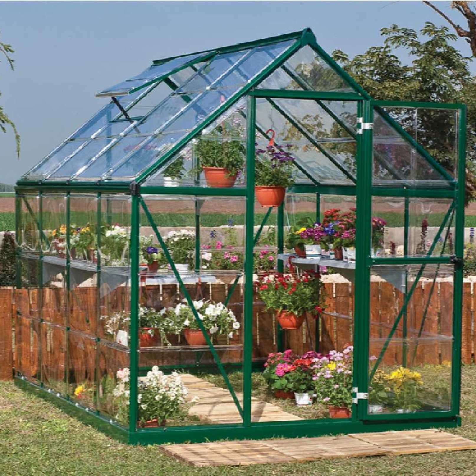 Greenhouse, Green aluminium frame, 6ft. X 6ft. (6' x 6')