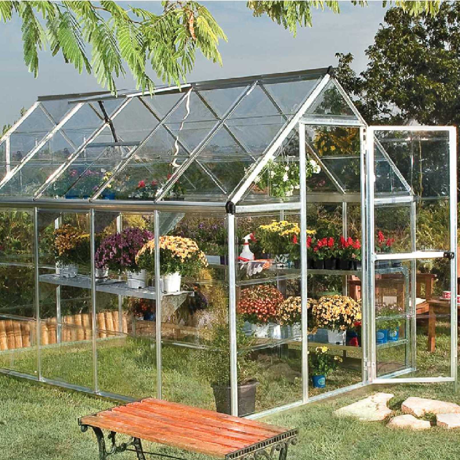 Greenhouse, Silver aluminium frame, 6ft. X 6ft. (6' x 6')