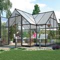 Orangery Greenhouse, aluminium frame, 12ft x 10ft (12' x 10')