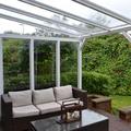 Omega Smart Lean-To Canopy, White with 16mm Polycarbonate Glazing - 9.5m (W) x 1.5m (P), (5) Supporting Posts