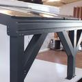 Omega Smart Lean-To Canopy, Anthracite Grey, UNGLAZED for 6mm Glazing - 2.1m (W) x 1.5m (P), (2) Supporting Posts