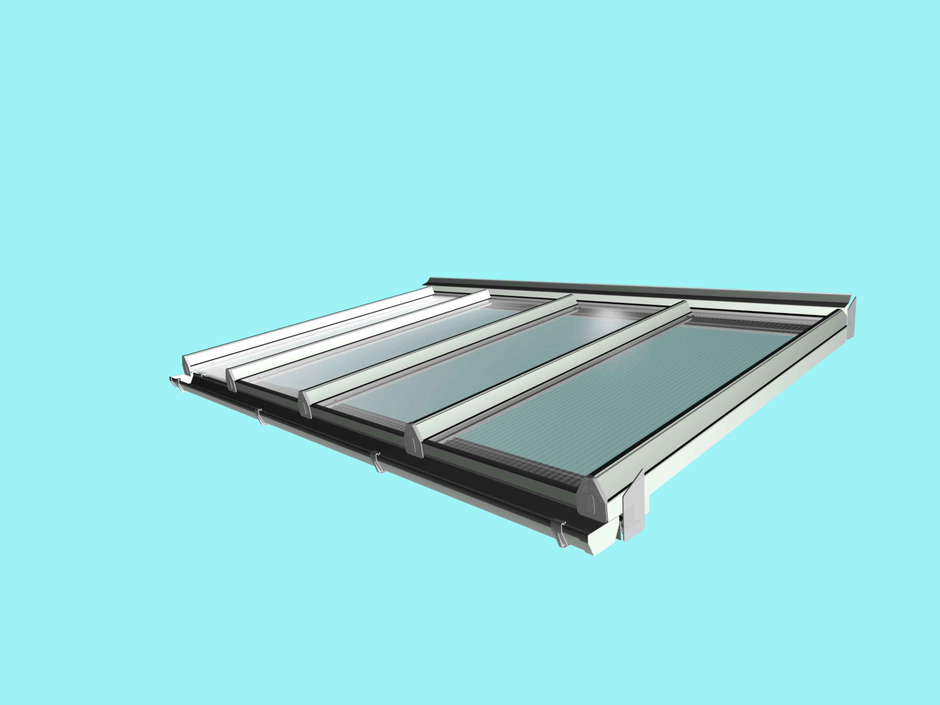 Self-Supporting DIY Conservatory Roof Kit for 16mm polycarbonate, 6.0m wide x 2.5m Projection from Omega Build