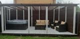 DIY Conservatory Roof Kit with Brown Rafter-Supported Glazing Bars, 5.33m Width x 2.5m Projection