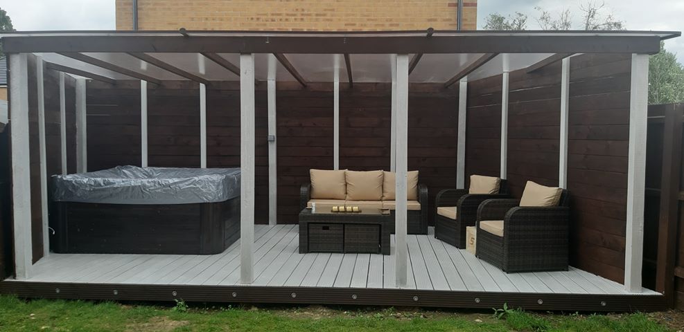 Affordable DIY Conservatory Roof Kit with Brown Rafter-Supported Glazing Bars, 6.4m Width x 4.0m Projection