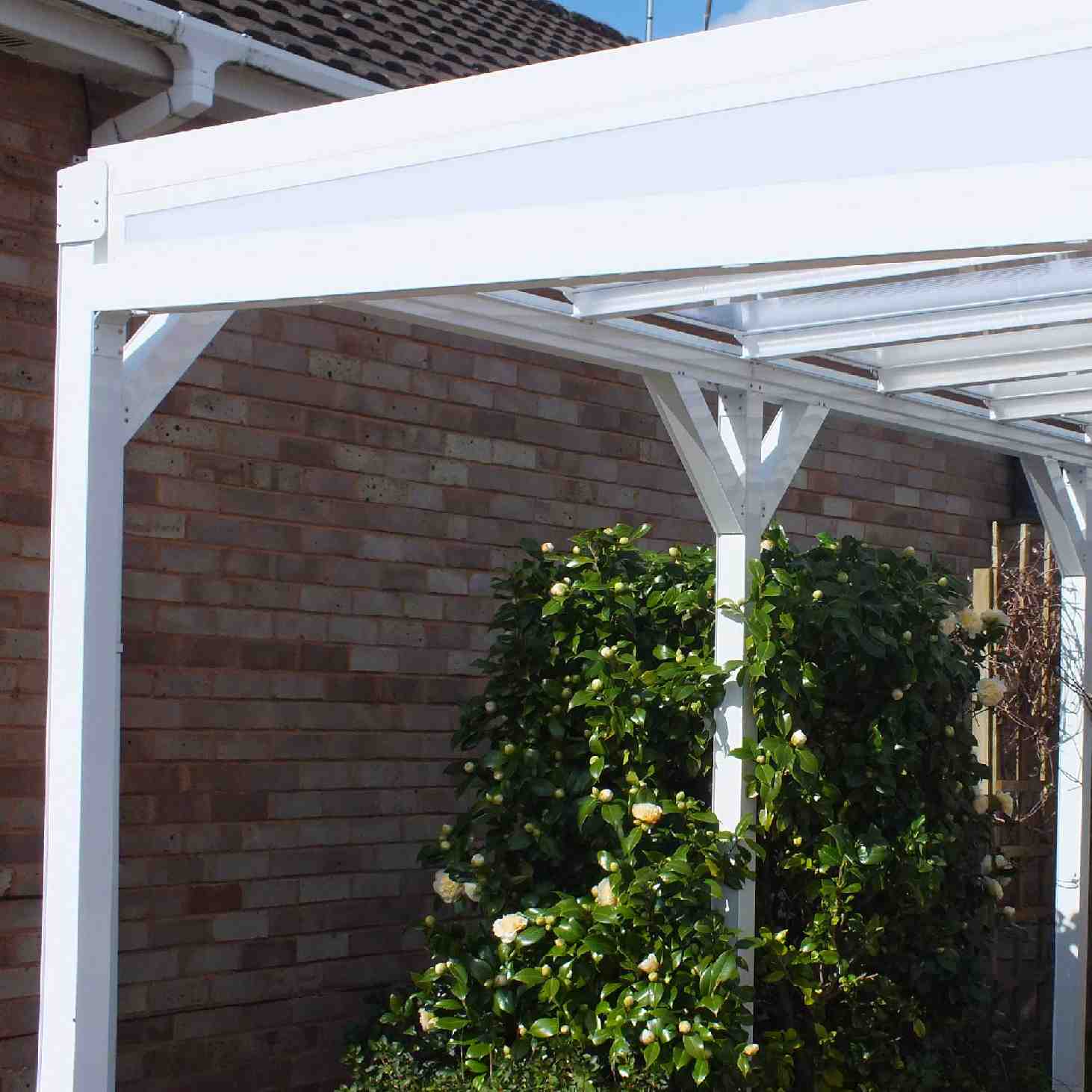 Omega Smart Canopy - 'Top Triangle' In-Fill Section for Sides of Canopy, 16mm Polycarbonate In-Fill Panels, White Frame