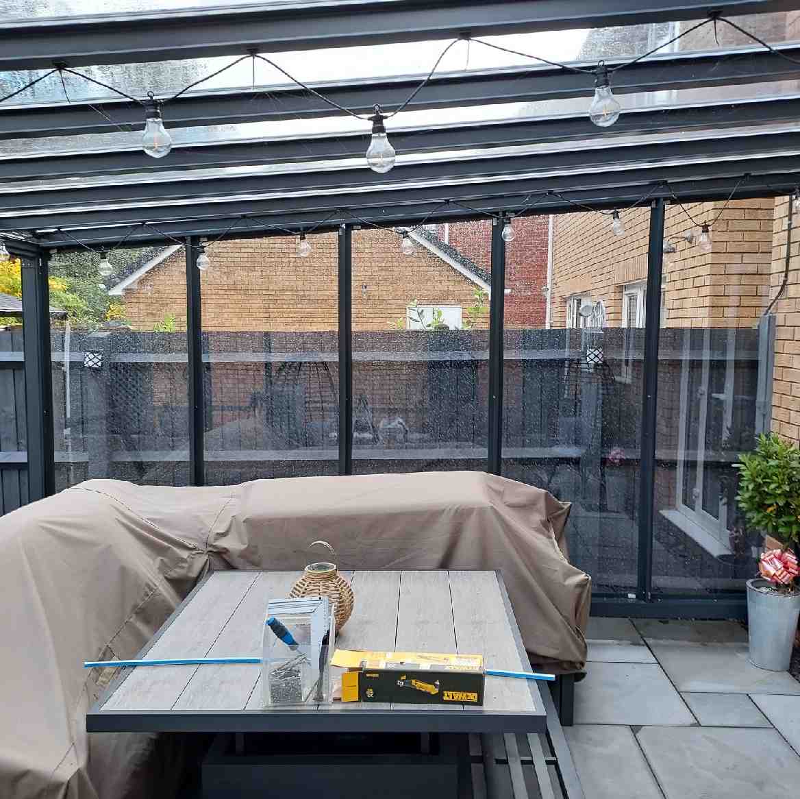 Buy Omega Smart Canopy - 'Top Triangle' In-Fill Section for Sides of Canopy, 16mm Polycarbonate In-Fill Panels, Anthracite Grey Frame online today