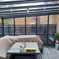 Omega Smart Canopy - 'Top Triangle' In-Fill Section for Sides of Canopy, 6mm Glass Clear Plate Polycarbonate In-Fill Panels, Anthracite Grey Frame