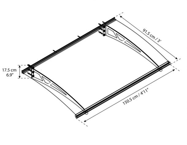 Buy Altair Door Canopy 1500mm (W) x 915mm (P) online today