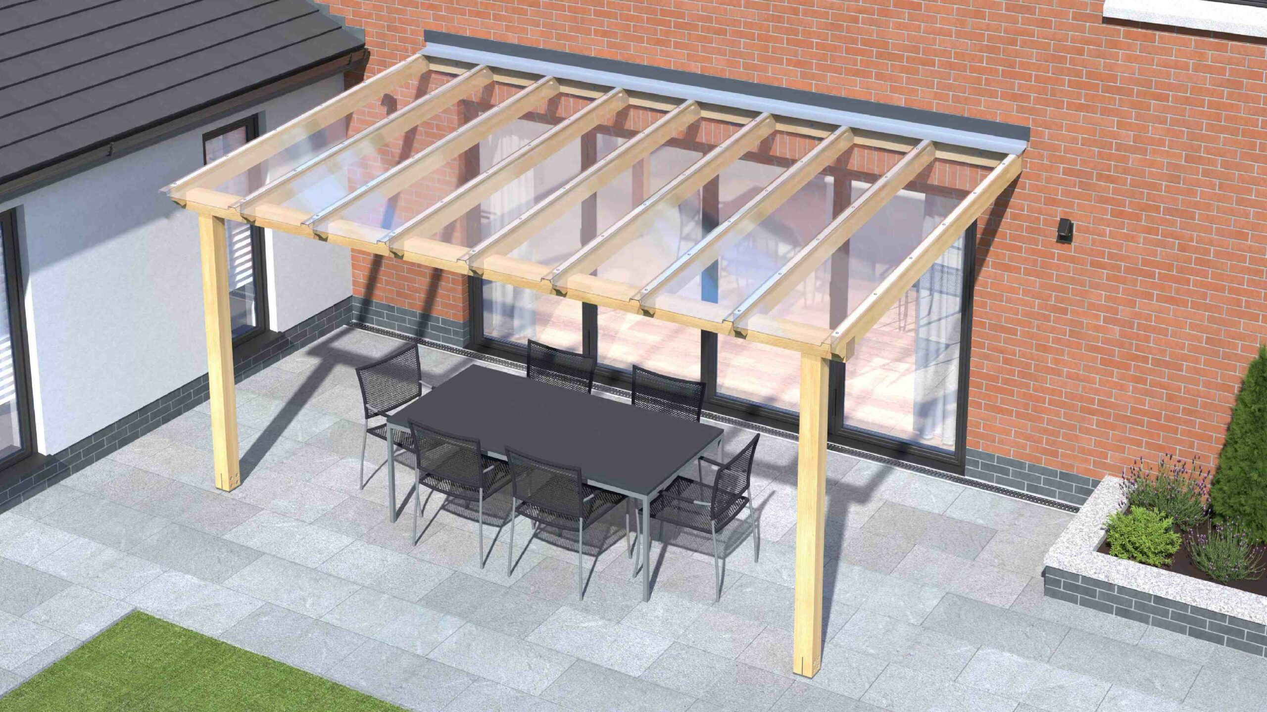 Omega Build Now Stocking R Glaze Glass-Clear Polycarbonate Roofing Panels