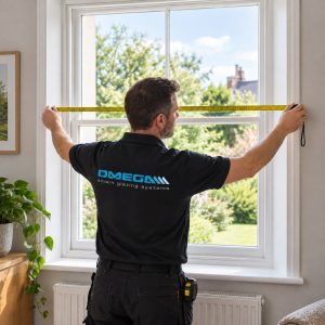 man measuring secondary glazing