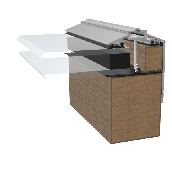 Grey Capex 50mm gable end finishing profile Rafter supported glazing Bar