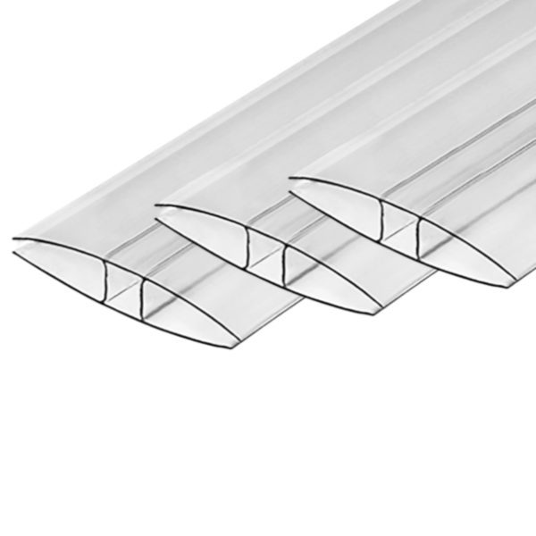 H Section Clear  for 10mm Polytunnel Polycarbonate Sheets (pack of 10 /20)