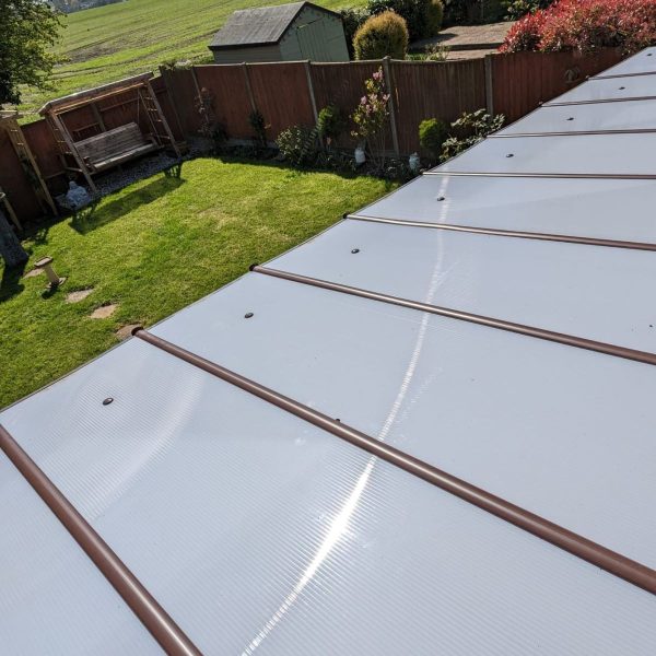 DIY Lean to Roof Kit with Brown Rafter-Supported Glazing Bars