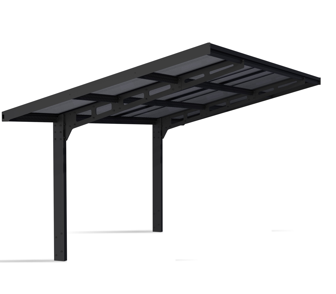 Black cantilever carport