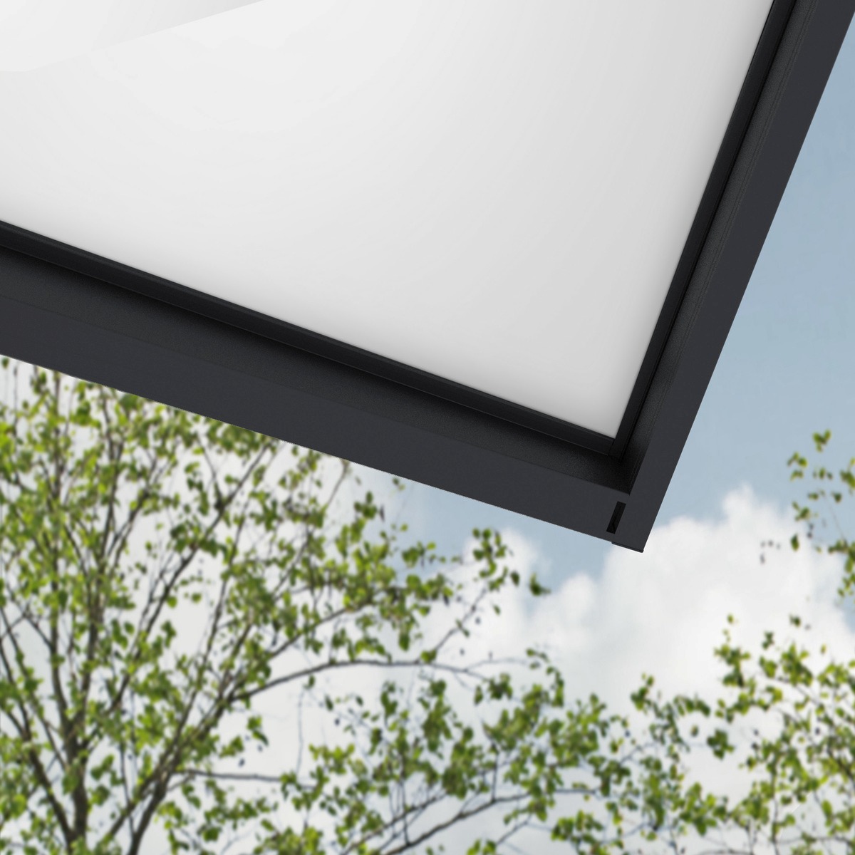 Close up of Sophia canopy with opal glazing