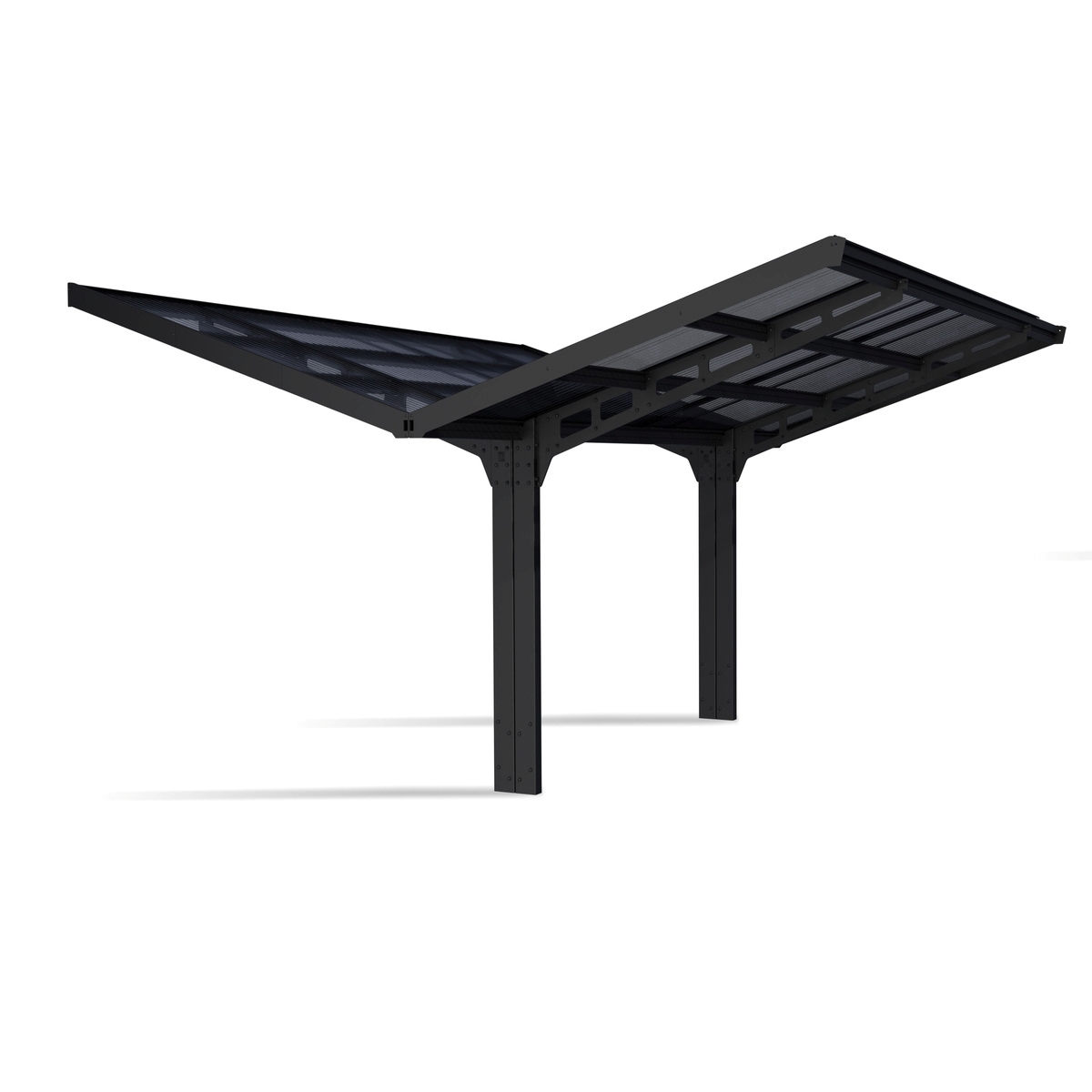 Black Double cantilevered carport