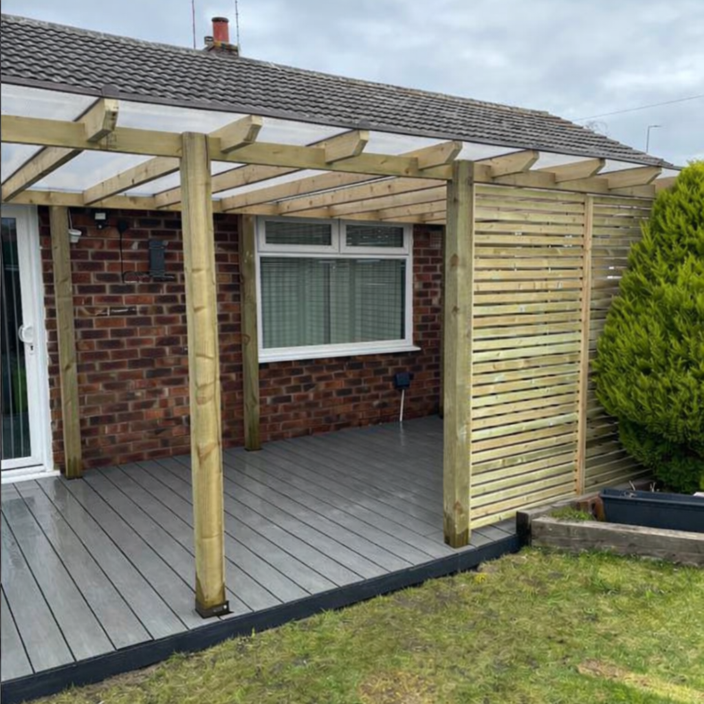 Stylish Polycarbonate Roof for a Wooden Patio Cover