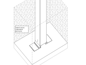 diagram of a Supporting Post Base for a canopy shelter